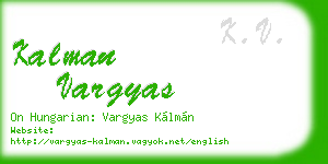 kalman vargyas business card